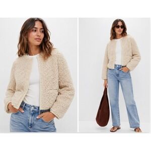 NWT Tuckernuck Hyacinth House Cream Sherpa Cameron Jacket Gold Button XS
